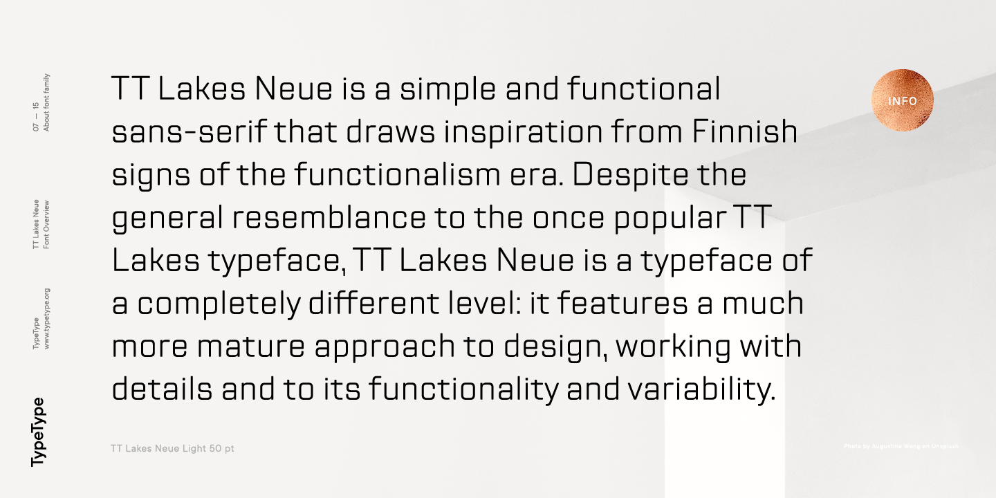 Przykład czcionki TT Lakes Neue Compressed Medium Italic